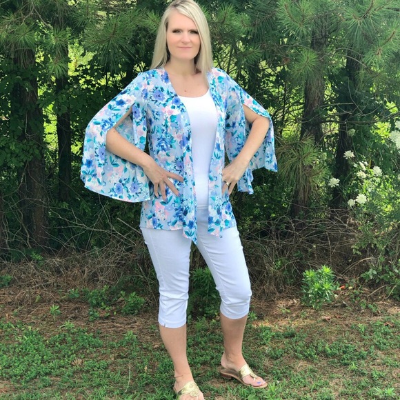 floral kimono S-XL. USA made - Picture 1 of 2